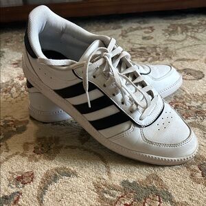 adidas Women’s White Sneakers with Black Three-Stripes